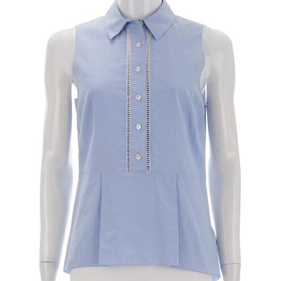 Veronica Beard Tops - Veronica Beard Sleeveless Blue Button-up top